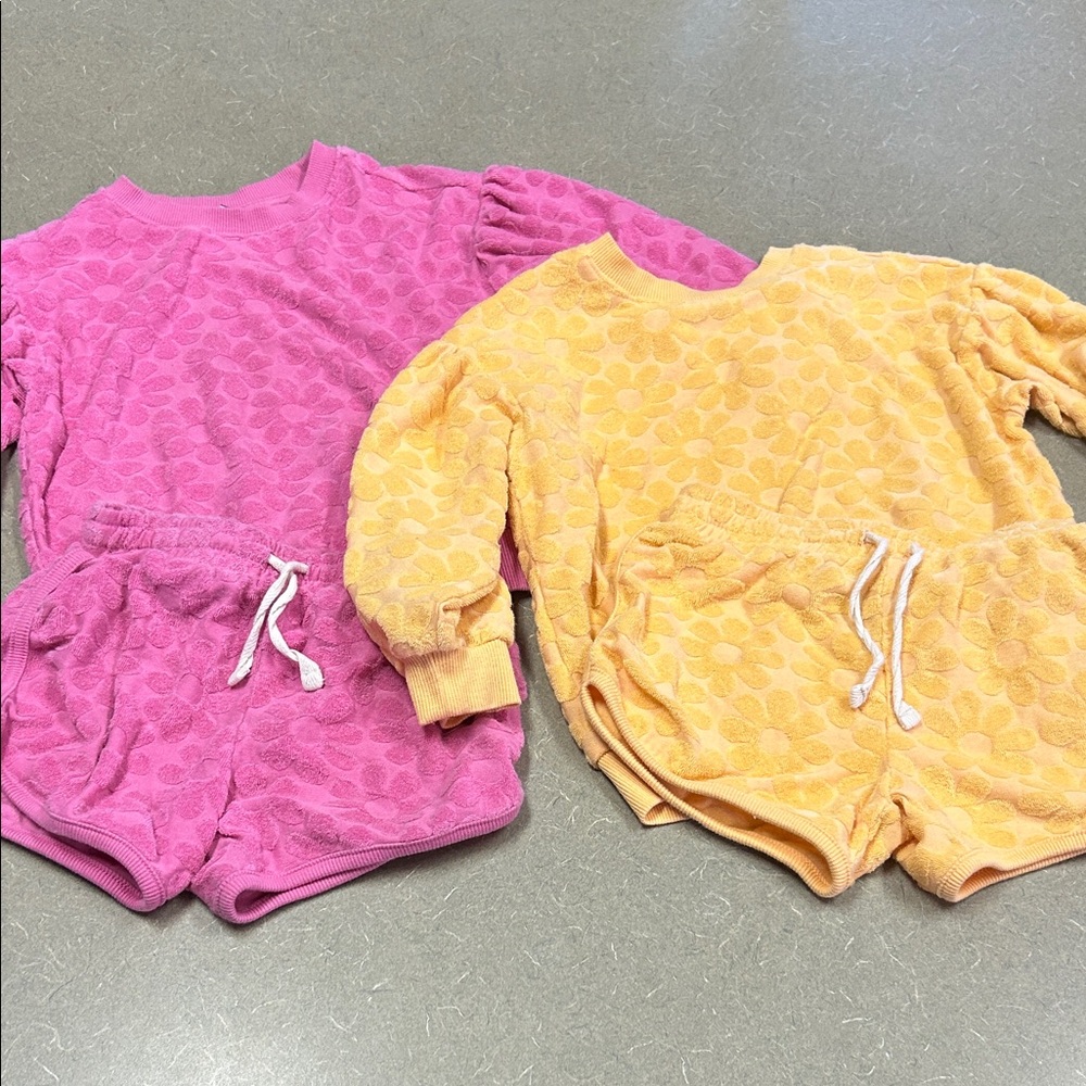 Old Navy Kids Terry Towel Sets - Pink and Yellow